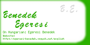 benedek egeresi business card